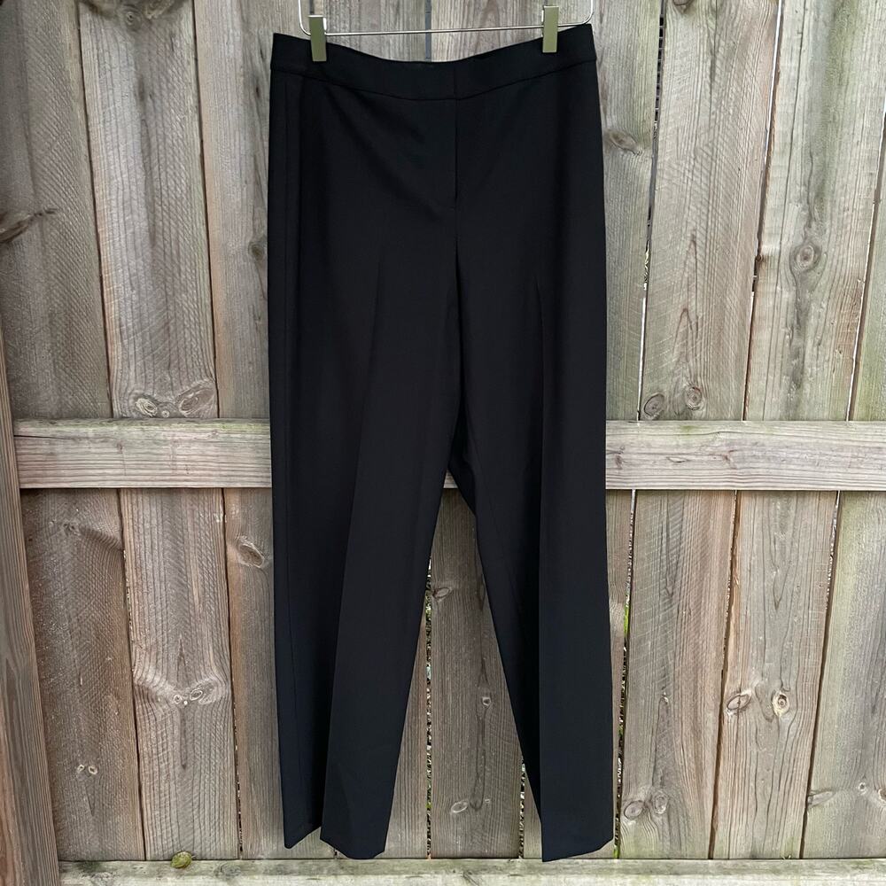 St. John Caviar Trousers Black Size 8 Wool Office Work Classic Professional